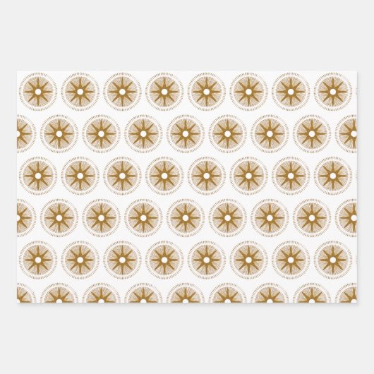 Einfache moderne Gold-Sternexplosion Weihnachten Geschenkpapier Set (Vorderseite)