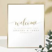Einfache, moderne Gold-White-Engagement-Party - Wi Poster
