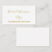 Einfache moderne Golden 50-jährige Party Name Platzkarte (Vorne/Hinten)