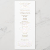 Einfache moderne goldene Hochzeit Programm (Rückseite)