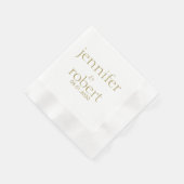 Einfache moderne goldene Metallic Wedding Napkin Serviette (Ecke)