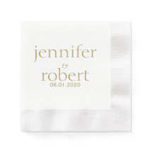 Einfache moderne goldene Metallic Wedding Napkin