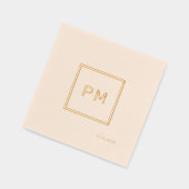 Einfache moderne Goldfolie gerahmt Hochzeitsmonogr Servietten Mit Folie (Links)