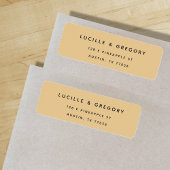 Einfache, moderne, goldgelbe Rücksendeadresse