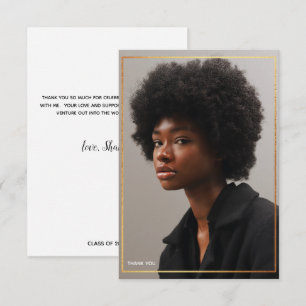 Einfache moderne Goldgrenze Abschluss Vielen Dank  Einladung