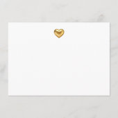 Einfache, moderne Goldherz-Hochzeitsrichtungen Begleitkarte (Rückseite)