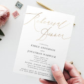 Einfache moderne Goldkalligrafie-Hochzeitsstiftung Einladung