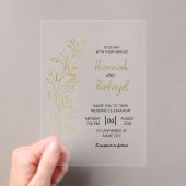 Einfache, moderne Goldleaf-Hochzeitsakryleinladung Acryleinladungen (Insitu (Handheld))