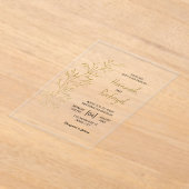 Einfache, moderne Goldleaf-Hochzeitsakryleinladung Acryleinladungen (Ablage )