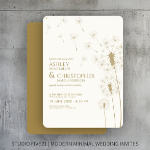 Einfache moderne Goldlüster-Hochzeit Einladung