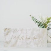 Einfache moderne Goldmarble Elegantes Geschenkguts (Stehend Vorderseite)