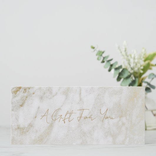 Einfache moderne Goldmarble Elegantes Geschenkguts (Stehend Vorderseite)