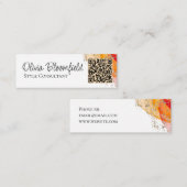 Einfache, moderne Goldpinken QR-Code Mini Visitenkarte (Vorne/Hinten)