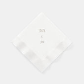 Einfache moderne Goldtext-Namen für Hochzeitscockt Serviette (Ecke)