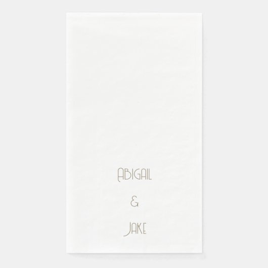 Einfache moderne Goldtext-Namen Hochzeit Serviette (Vorderseite)