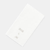 Einfache moderne Goldtext-Namen Hochzeit Serviette (Ecke)