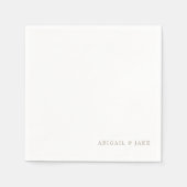 Einfache, moderne Goldtextnamen mit Napkins Hochze Serviette (Vorderseite)