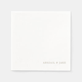 Einfache, moderne Goldtextnamen mit Napkins Hochze Serviette