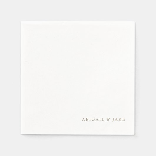 Einfache, moderne Goldtextnamen mit Napkins Hochze Serviette (Vorderseite)