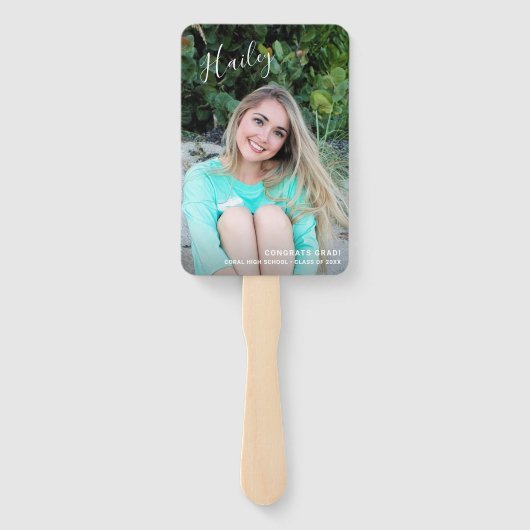 Einfache moderne Graduate Foto Abschluss Fächer (Rückseite)