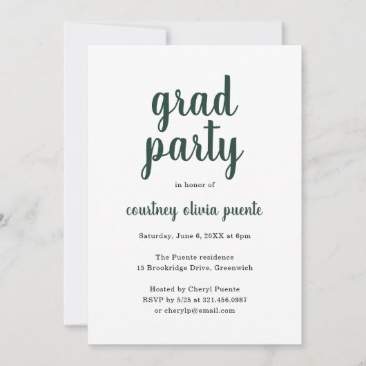 Einfache moderne Graduierungspartei Einladung