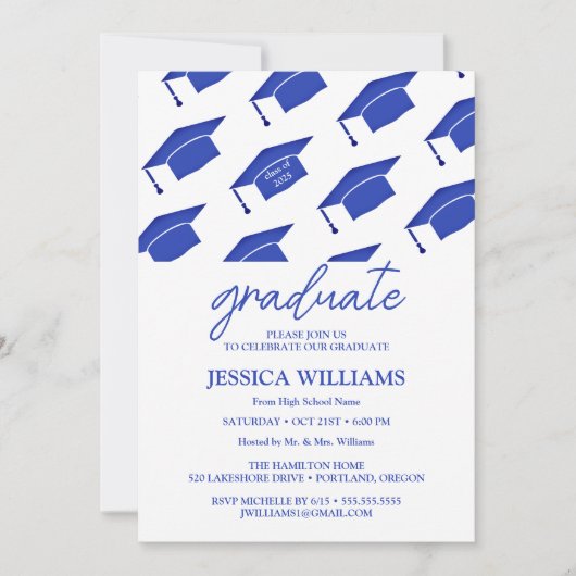 Einfache moderne Graduierungspartei Einladung (Vorderseite)