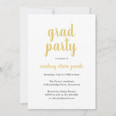 Einfache moderne Graduierungspartei Einladung (Vorderseite)