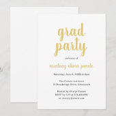 Einfache moderne Graduierungspartei Einladung (Vorne/Hinten)