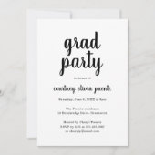 Einfache moderne Graduierungspartei Einladung (Vorderseite)
