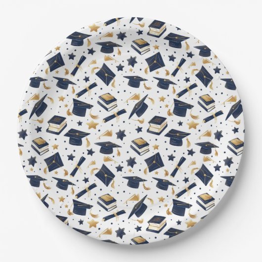 Einfache moderne Graduierungspartei Pappteller (Vorderseite)