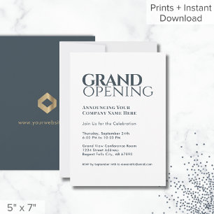 Einfache moderne Grand Opening Einladung Grau