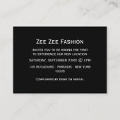 Einfache & moderne Grand Opening-Karte Visitenkarte (Rückseite)