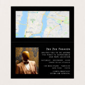 Einfache & moderne Grand Opening-Karte Visitenkarten (Innenseite Aufgefaltet)