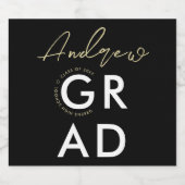 Einfache moderne Grand-stilvolle Schwarz-Weiß-Typo Schaumweinetikett (Einzelnes Label)