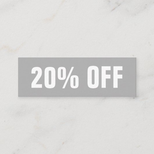 Einfache moderne, grau-minimalistische Diskothek Mini Visitenkarte (Vorderseite)