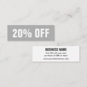 Einfache moderne, grau-minimalistische Diskothek Mini Visitenkarte (Vorne/Hinten)