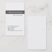 Einfache, moderne, grau-weiße Beratungskarte Visitenkarte (Vorne/Hinten)