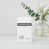 Einfache, moderne, grau-weiße Beratungskarte Visitenkarte (Stehend Vorderseite)