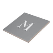 Einfache moderne grauweiße Monogramm Fliese (Seite)
