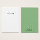 Einfache, moderne Green Earring Display Card (Vorne & Hinten)