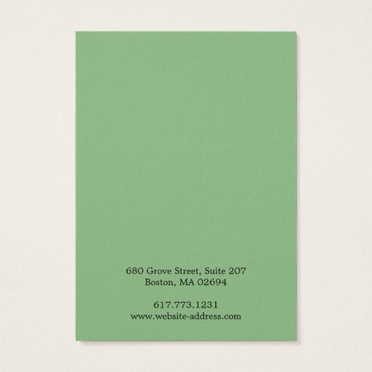 Einfache, moderne Green Earring Display Card (Rückseite)