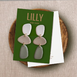 Einfache, moderne Green Earring Display Card