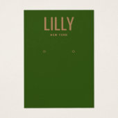 Einfache, moderne Green Earring Display Card (Vorderseite)