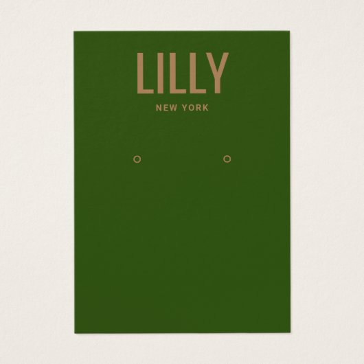 Einfache, moderne Green Earring Display Card (Vorderseite)