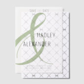 Einfache moderne GREEN-Overlay-Hochzeit speichern  Pergament Einladungen (Versetzt (Einladung))