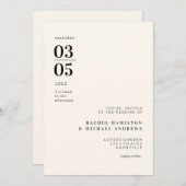 Einfache, moderne, grosse Typografie Einladung (Vorne/Hinten)