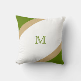 Einfache, moderne, grün und braun gestrichene Mono Kissen