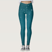 Einfache, moderne grüne Farbe Leggings (Vorderseite)