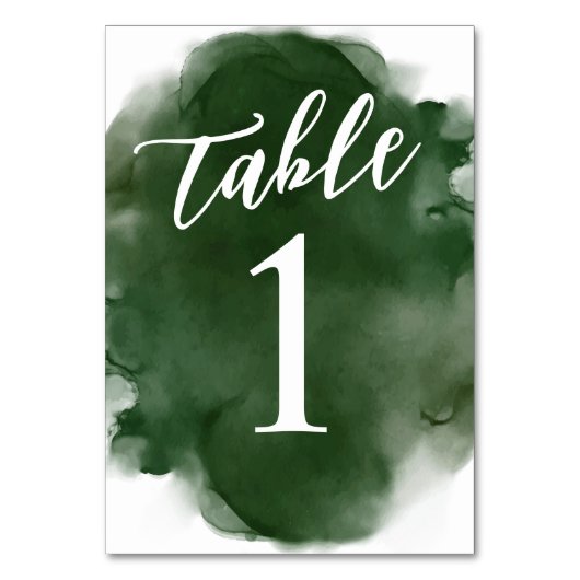 Einfache moderne grüne Farbe Tischnummer (Vorderseite)