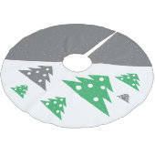 Einfache moderne grüne Graue Weihnachtsbaume Polyester Weihnachtsbaumdecke (Schrägansicht)